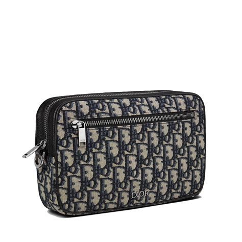 clutch aus dior oblique-jacquard in beige und schwarz|Oblique Dior Clutch .